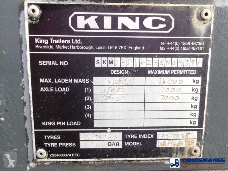 Reboque King 2-axle platform drawbar trailer...