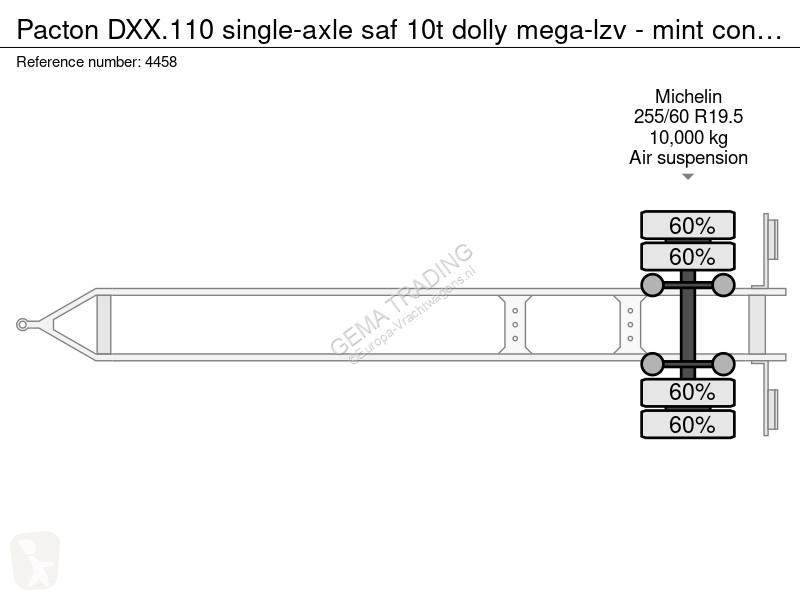 Прицеп Pacton DXX.110 single-axle saf 10t dolly...