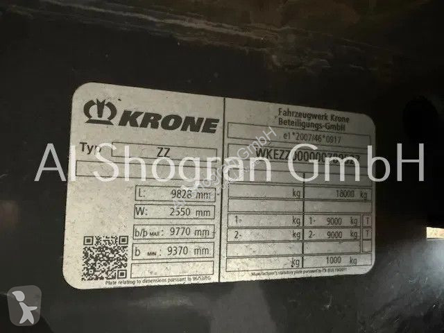 مقطورة Krone Tandem/Edscha/Bordwand/PBW