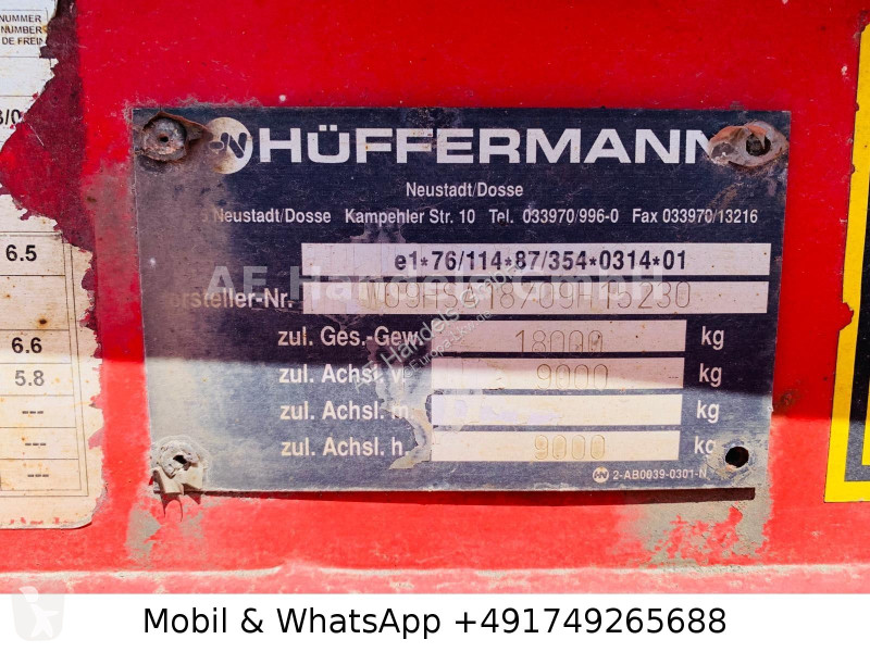 مقطورة Hüffermann HSA 18.70 Schlittenanhänger...