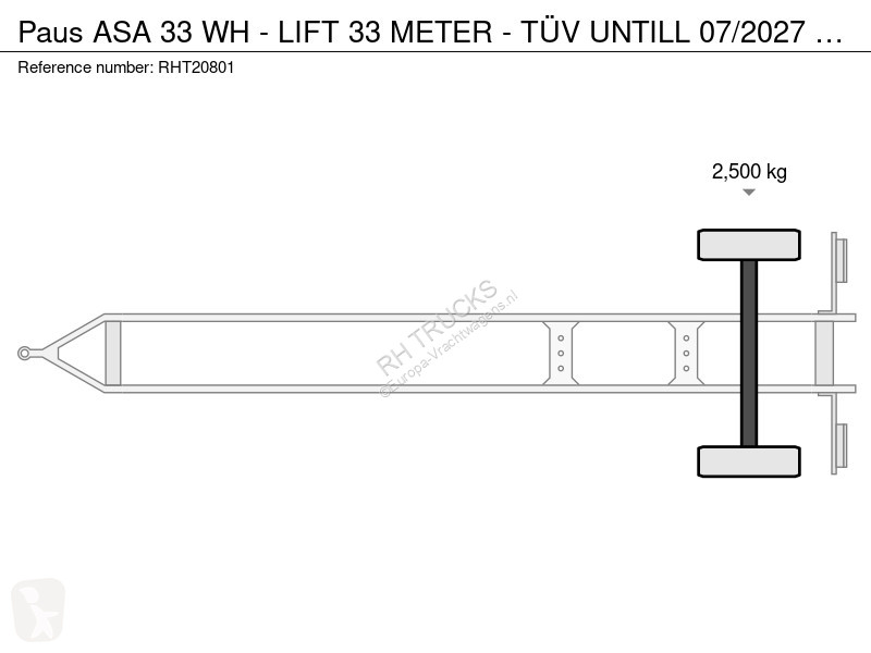 مقطورة Paus ASA 33 WH - LIFT 33 METER - TÜV...