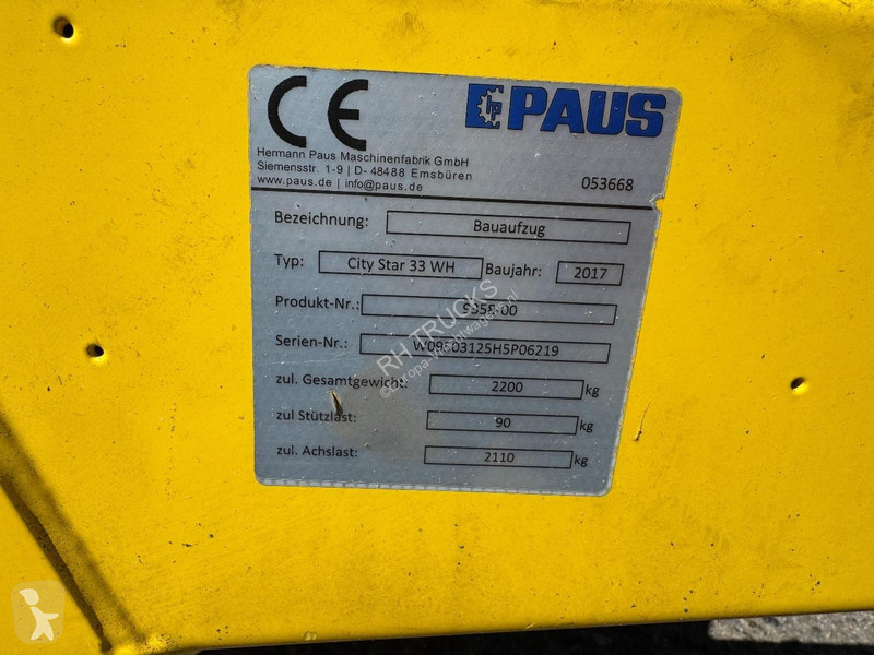 مقطورة Paus CITY STAR 33 WH - LIFT 33 METER /...