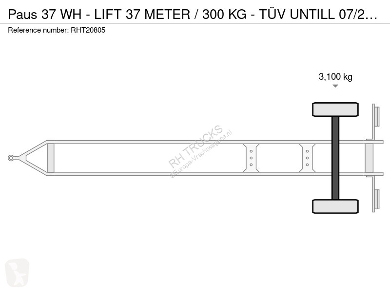 مقطورة Paus 37 WH - LIFT 37 METER / 300 KG -...