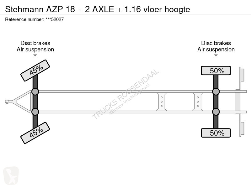 Reboque  AZP 18 + 2 AXLE + 1.16 vloer hoogte
