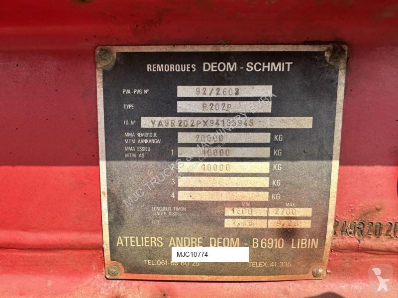 Aanhanger BPW DEOM - SCHMIT R202P 2-AXLES...
