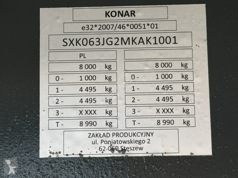 Remorca  KONAR JG2 Tandem Ciężarowa 2-osiowa...
