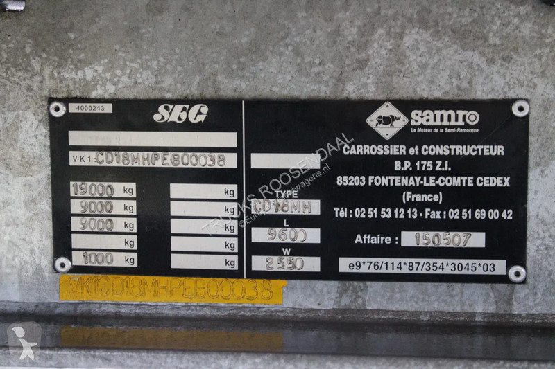 Remorque Samro 2 axle