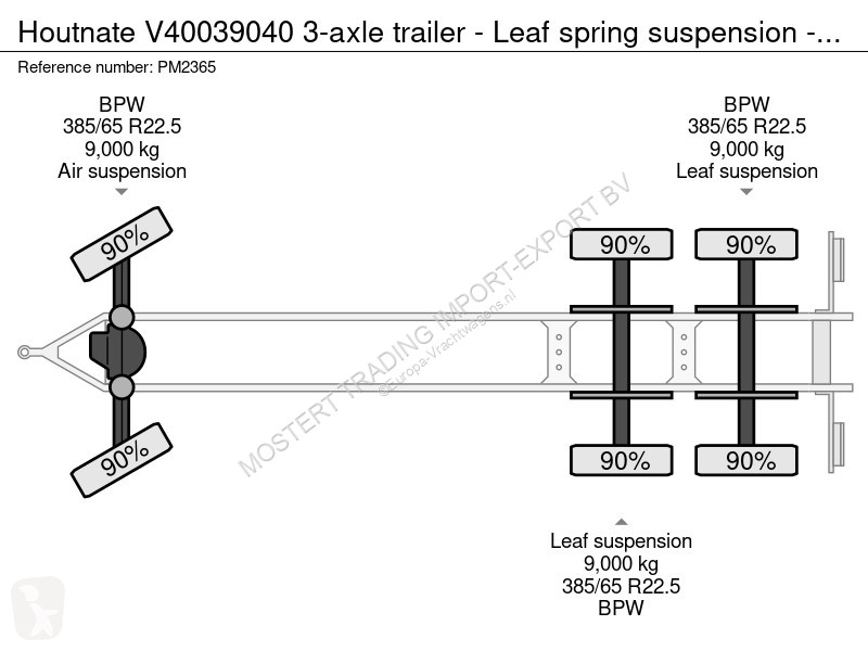 مقطورة  V40039040 3-axle trailer - Leaf spring...