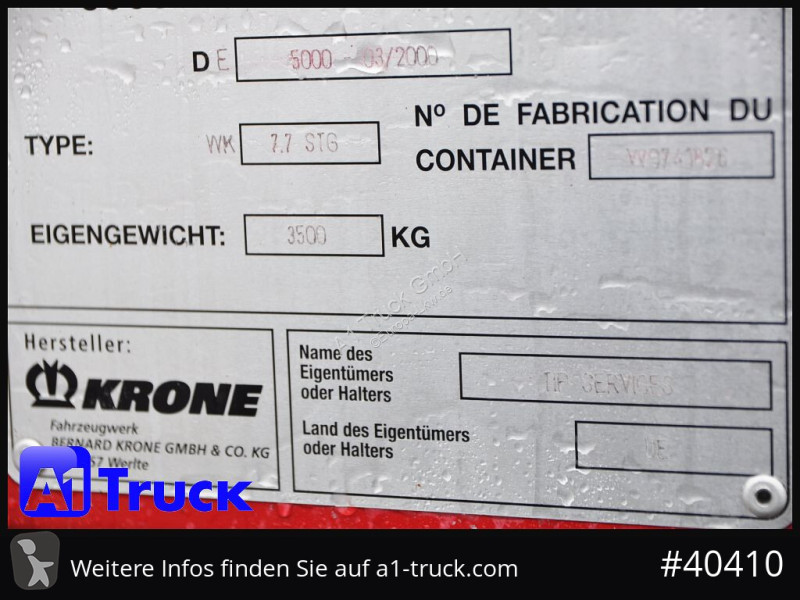 مقطورة Krone BDF 7,82 Wechselbrücke, 2680mm...