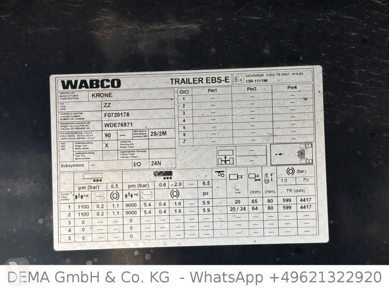 مقطورة Krone *Tandem*BPW-Achsen*TÜV*Edschaverdeck*