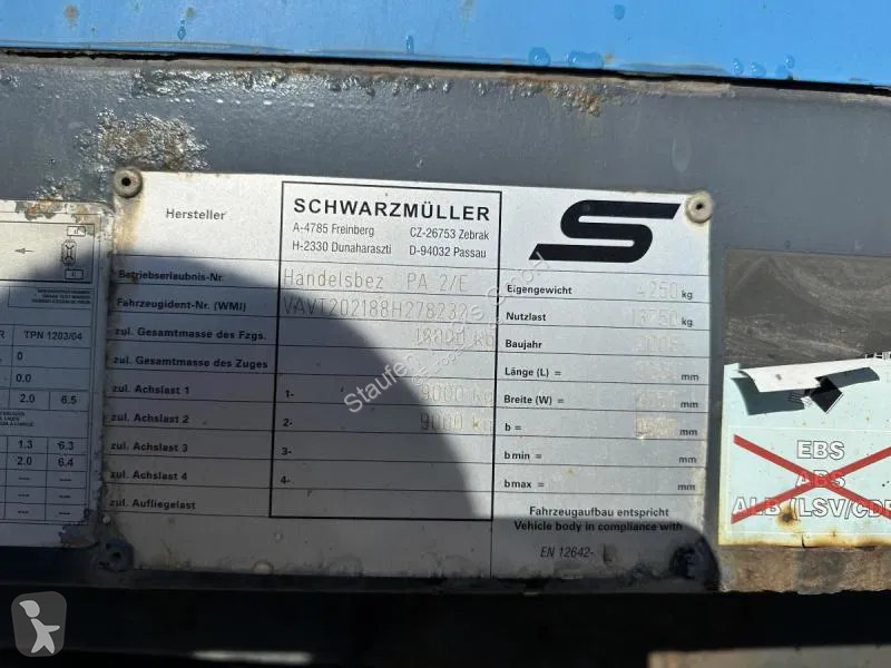 Släp Schwarzmüller PA/2E Planenanhänger...