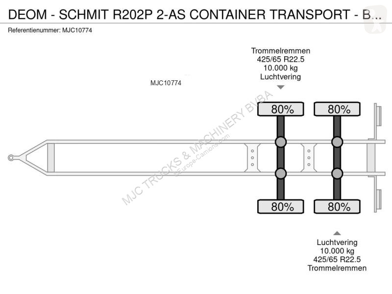 Aanhanger BPW DEOM - SCHMIT R202P 2-AXLES...