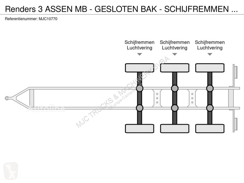 Semitrailer Renders 3  AXLES MB - CLOSED BOX -...
