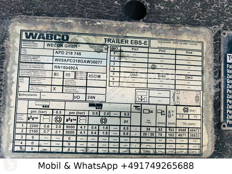 مقطورة Wecon APD 218 745 Drehschemel Jumbo...