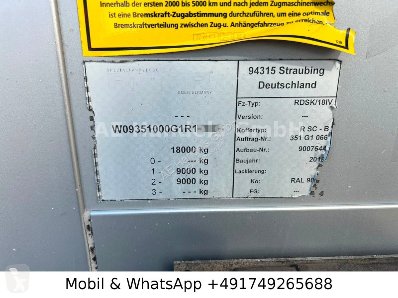 مقطورة Rohr RAK/18 IV Drehschemel Frigoblock...