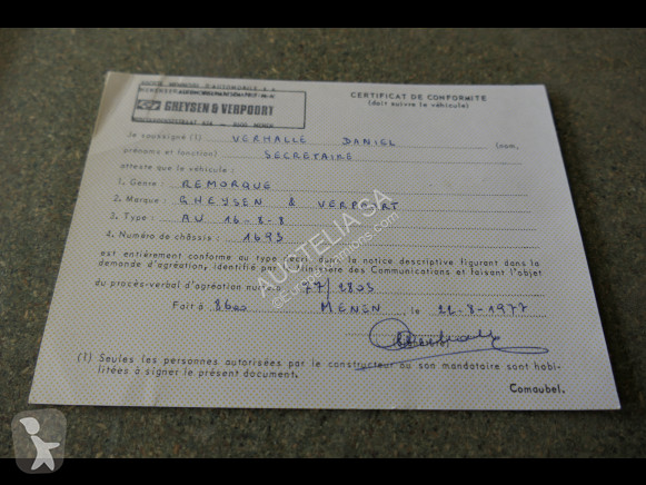 Reboque Gheysen & Verpoort AU16-8-8