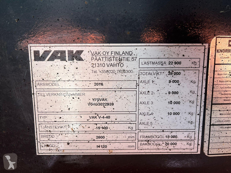 Aanhanger  V-4-40 VECTOR 1950 / BOX L=10804 mm