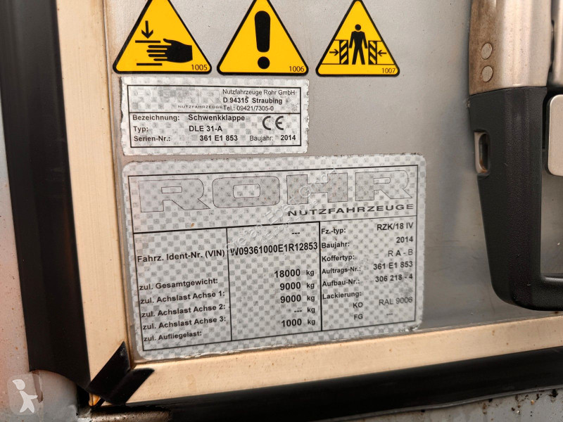 مقطورة  Rohr RZK/18 IV Kühlkoffer Carrier Bär LBW