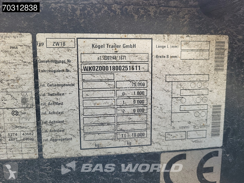 مقطورة Krone ZW18 2 axles BDF Tandem