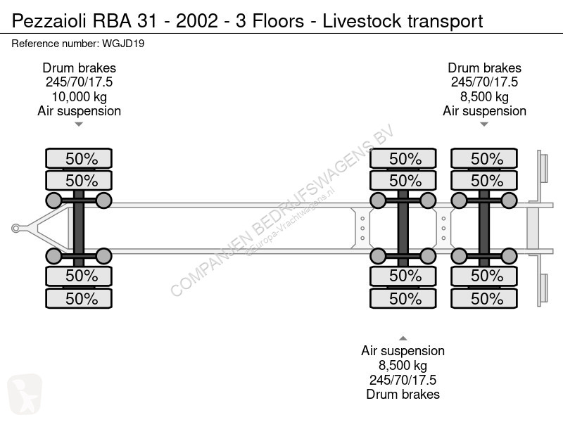 Remorque Pezzaioli RBA 31 - 2002 - 3 Floors -...