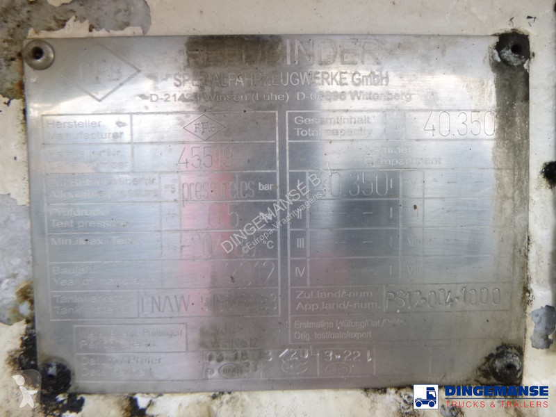 Släp Feldbinder Jet fuel tank 40 m3 / 1 comp +...