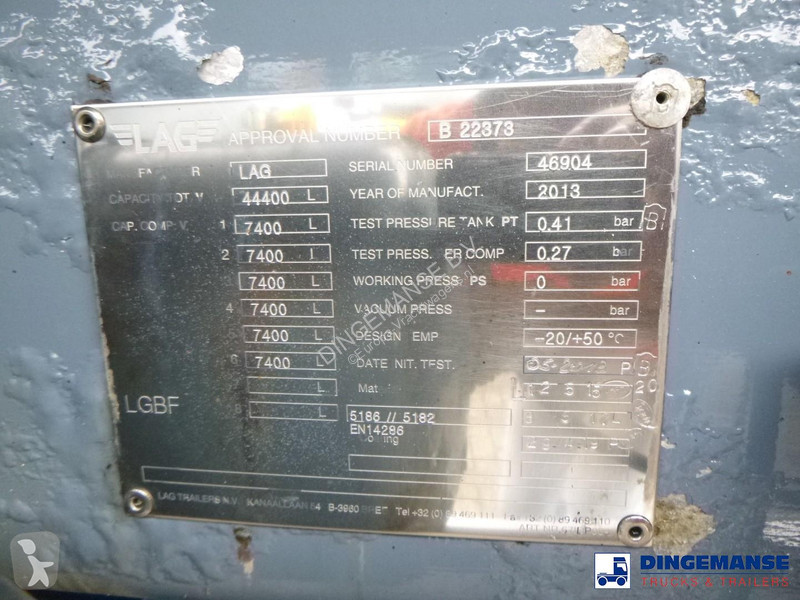 Anhænger LAG Fuel tank alu 44.4 m3 / 6 comp + pump