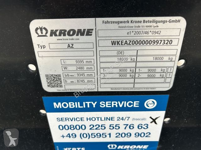 Reboque Krone 2 Achswechselfahrgestell, Typ:...