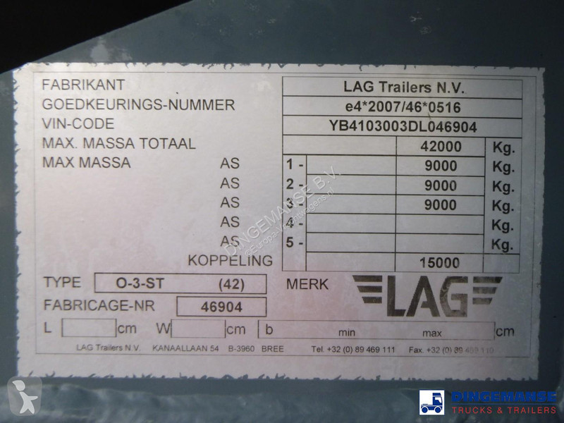 Anhænger LAG Fuel tank alu 44.4 m3 / 6 comp + pump