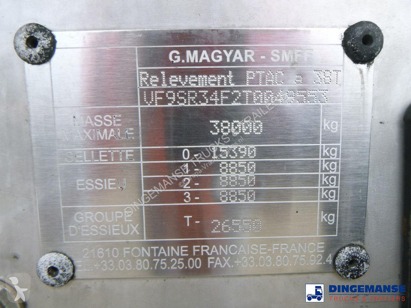 مقطورة Magyar Chemical tank inox L4BH 30 m3 / 1...