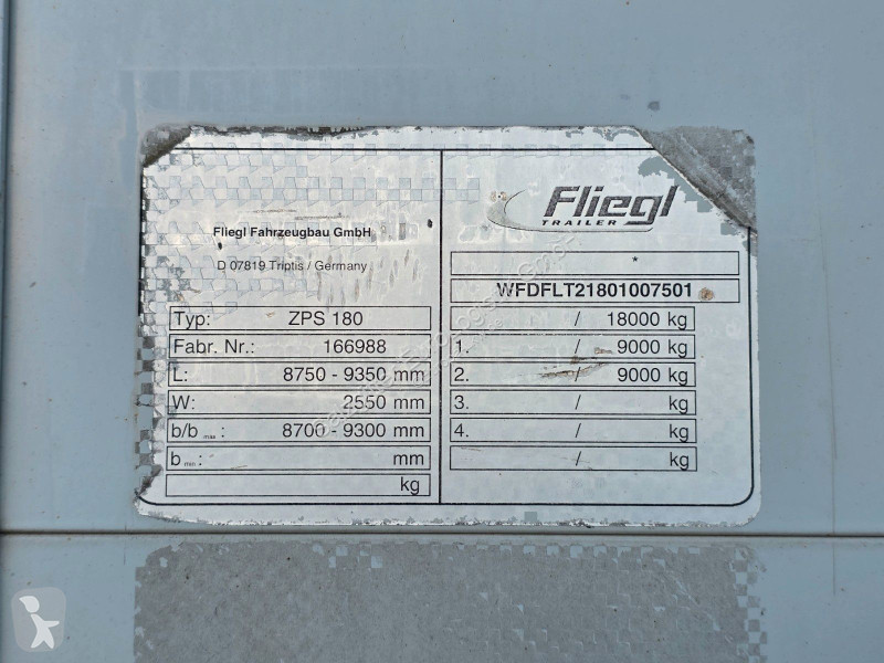 مقطورة Fliegl ZPS180 / Baustoff / Alu-Felgen /...