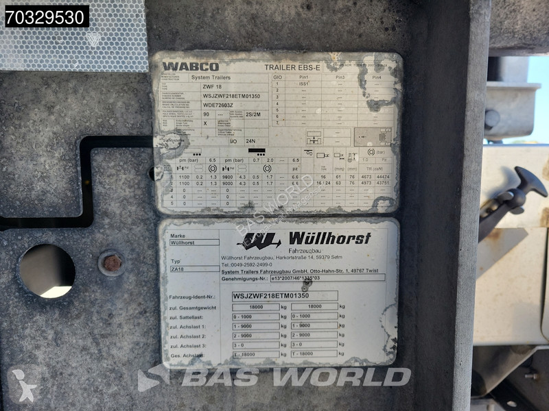 مقطورة Wuellhorst ZA 18 2 axles Laadklep...