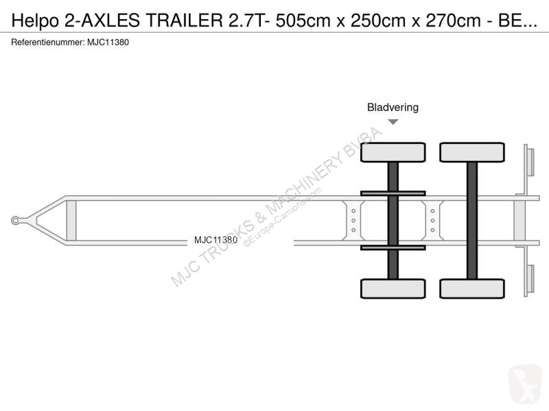 Reboque Helpo 2-AXLES TRAILER 2.7T- 505cm x...