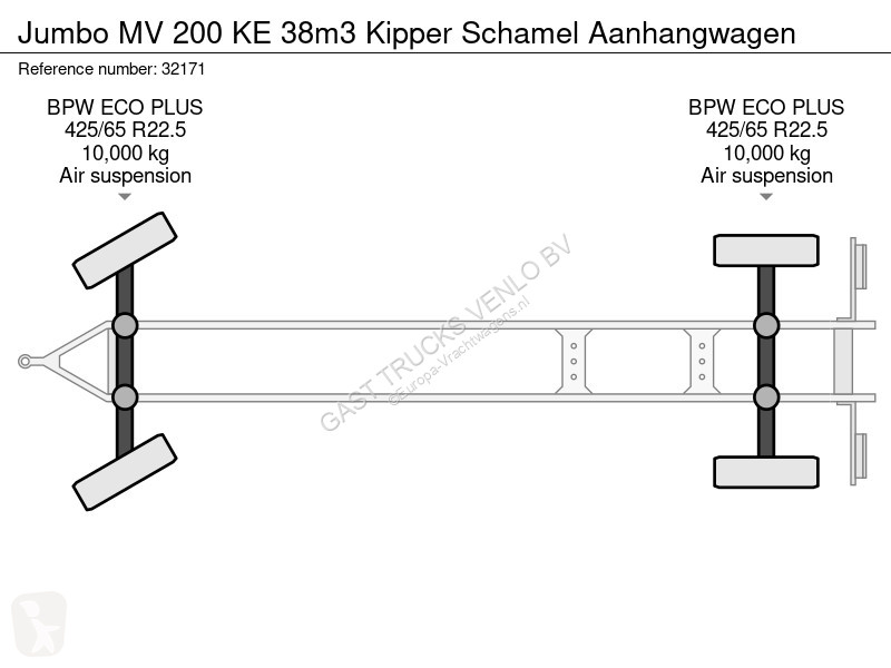 Remolque Jumbo MV 200 KE 38m3 Kipper Schamel...