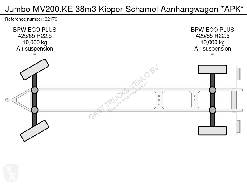 Remolque Jumbo MV200.KE 38m3 Kipper Schamel...