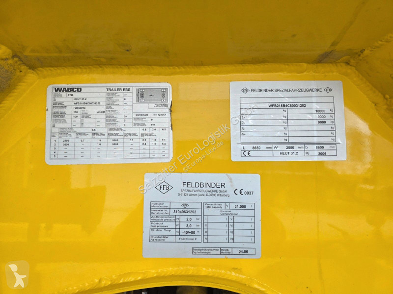 Släp Feldbinder HEUT 31.2 | 31.000 l