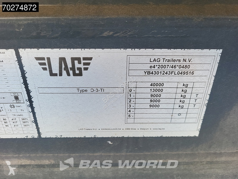 نصف مقطورة LAG O-3-TI NL-Trailer TÜV 03/26 BPW...