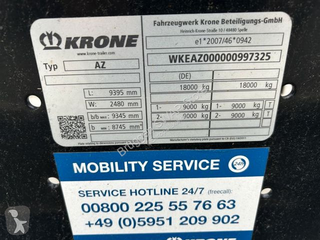 Reboque Krone 2 Achswechselfahrgestell, Typ:...