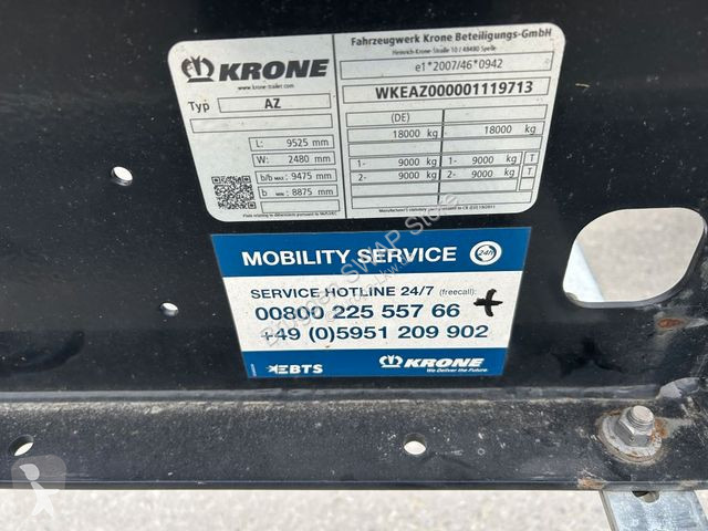Släp Krone 2 Achswechselfahrgestell, Typ: MAXI...
