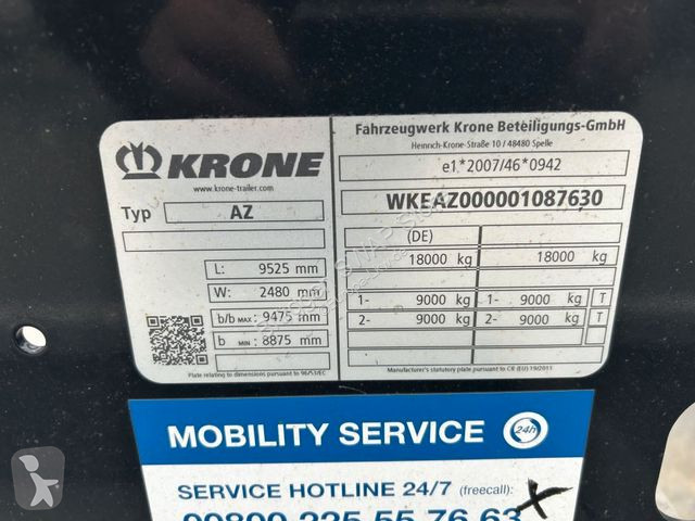 Släp Krone 2 Achswechselfahrgestell, Typ: AZW...