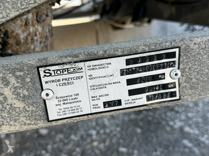 مقطورة Stopexim ST8 Tandem Ciężarowa 2-osiowa...