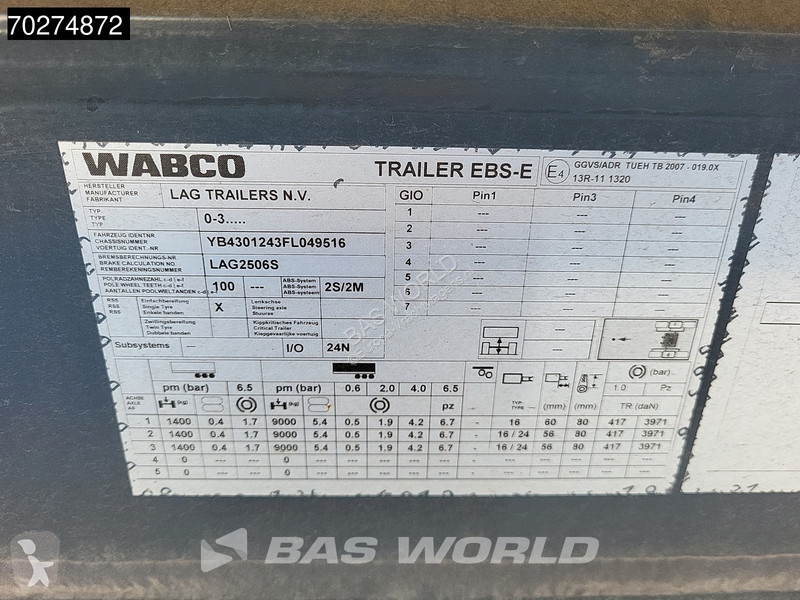 نصف مقطورة LAG O-3-TI NL-Trailer TÜV 03/26 BPW...
