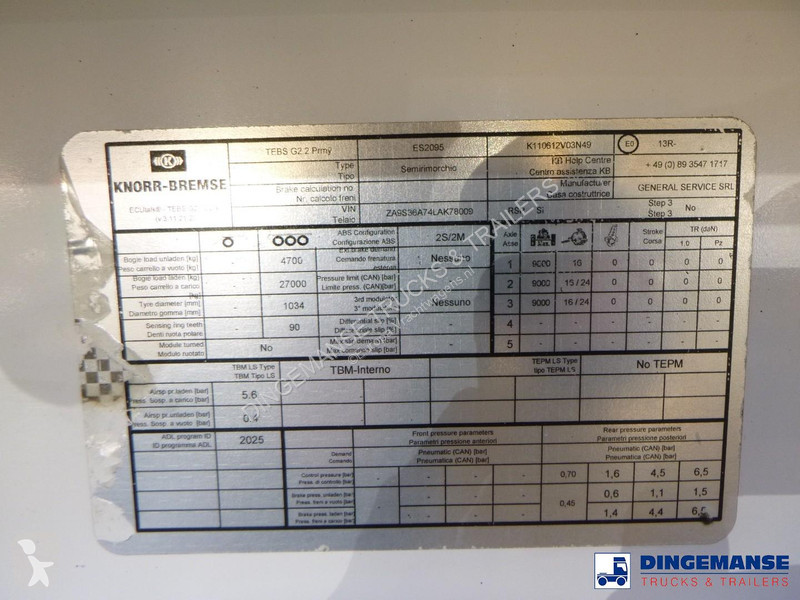 مقطورة GS Powder tank alu 36 m3 / 1 comp