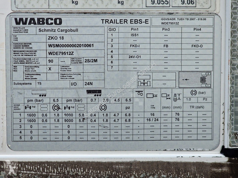 مقطورة Schmitz Cargobull 18 / Ladebordwand