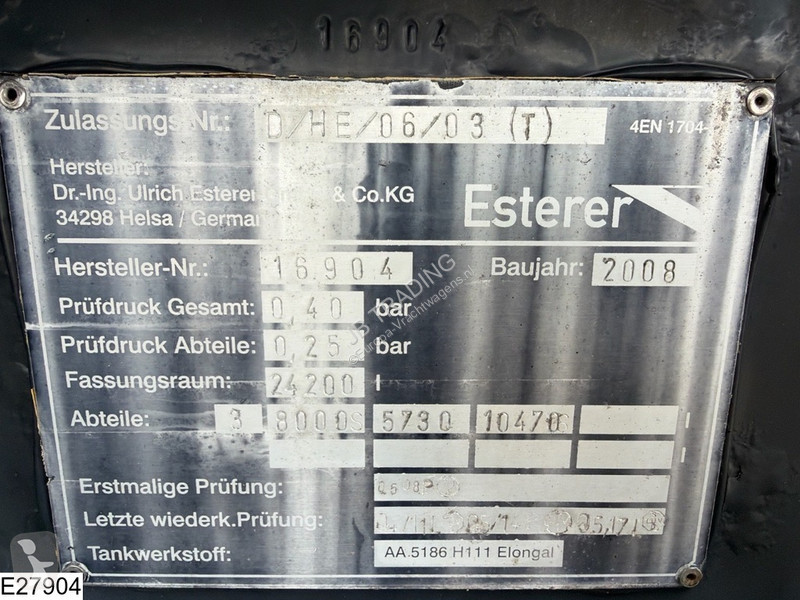 مقطورة Esterer Tank 24200 L, 3 Comp, Fuel