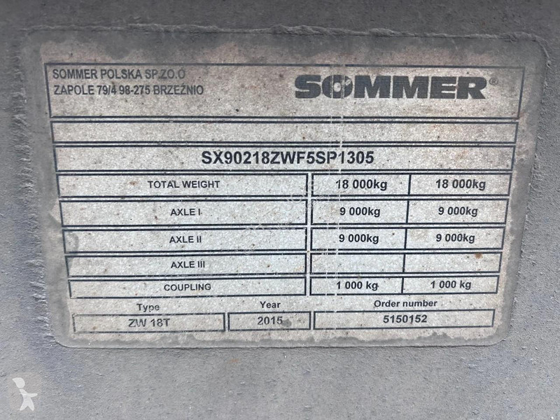مقطورة Sommer 2 AXLE - BPW - BDF CHASSIS