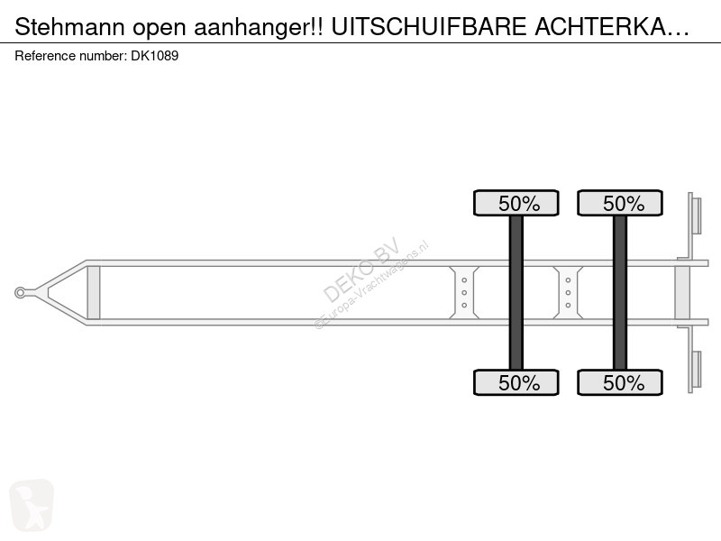 مقطورة Stehmann open aanhanger!! UITSCHUIFBARE...