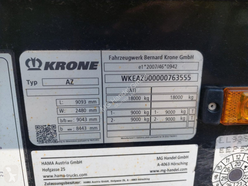 Reboque Krone AZ 18, Standard-Lafette...