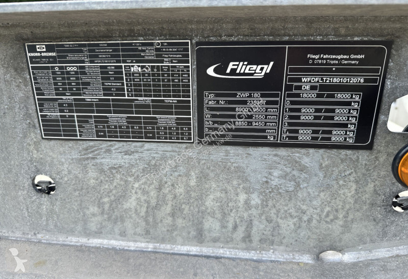 Släp Fliegl ZWP 180 BDF / Swiss-Vehicle