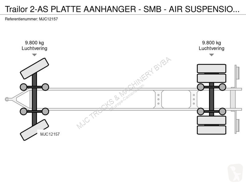 Reboque Trailor 2-AS PLATTE AANHANGER - SMB -...