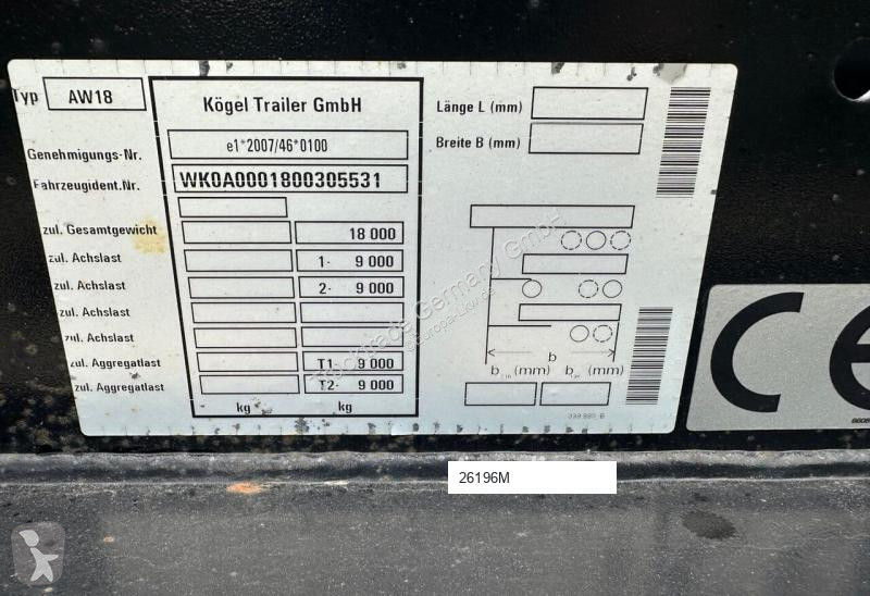 مقطورة Kögel 664 AW18-19.5 Containeranhänger